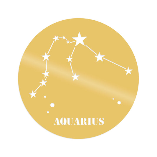 Aquarıus Horoscope - Gold - Decorative Metal Wall Accessory