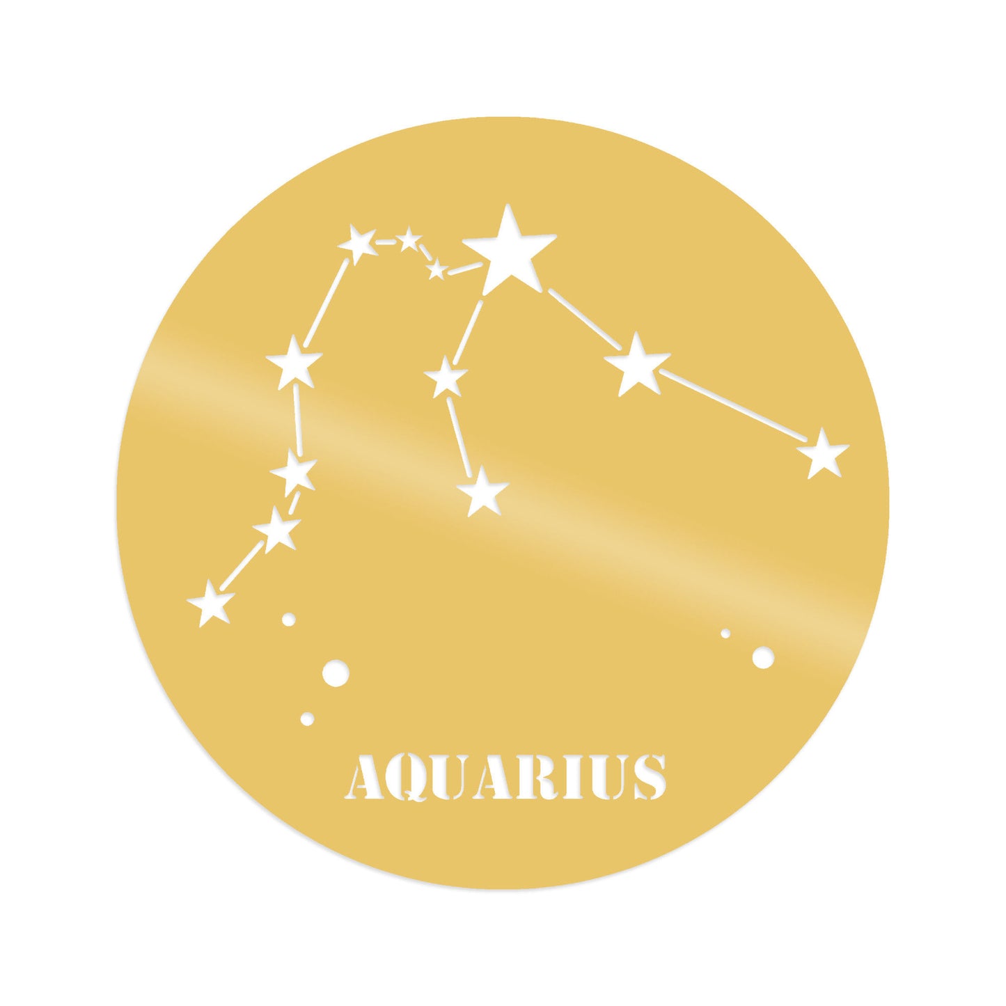 Aquarıus Horoscope - Gold - Decorative Metal Wall Accessory