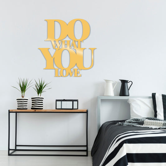 Do What You Love Metal Decor - Gold - Decorative Metal Wall Accessory