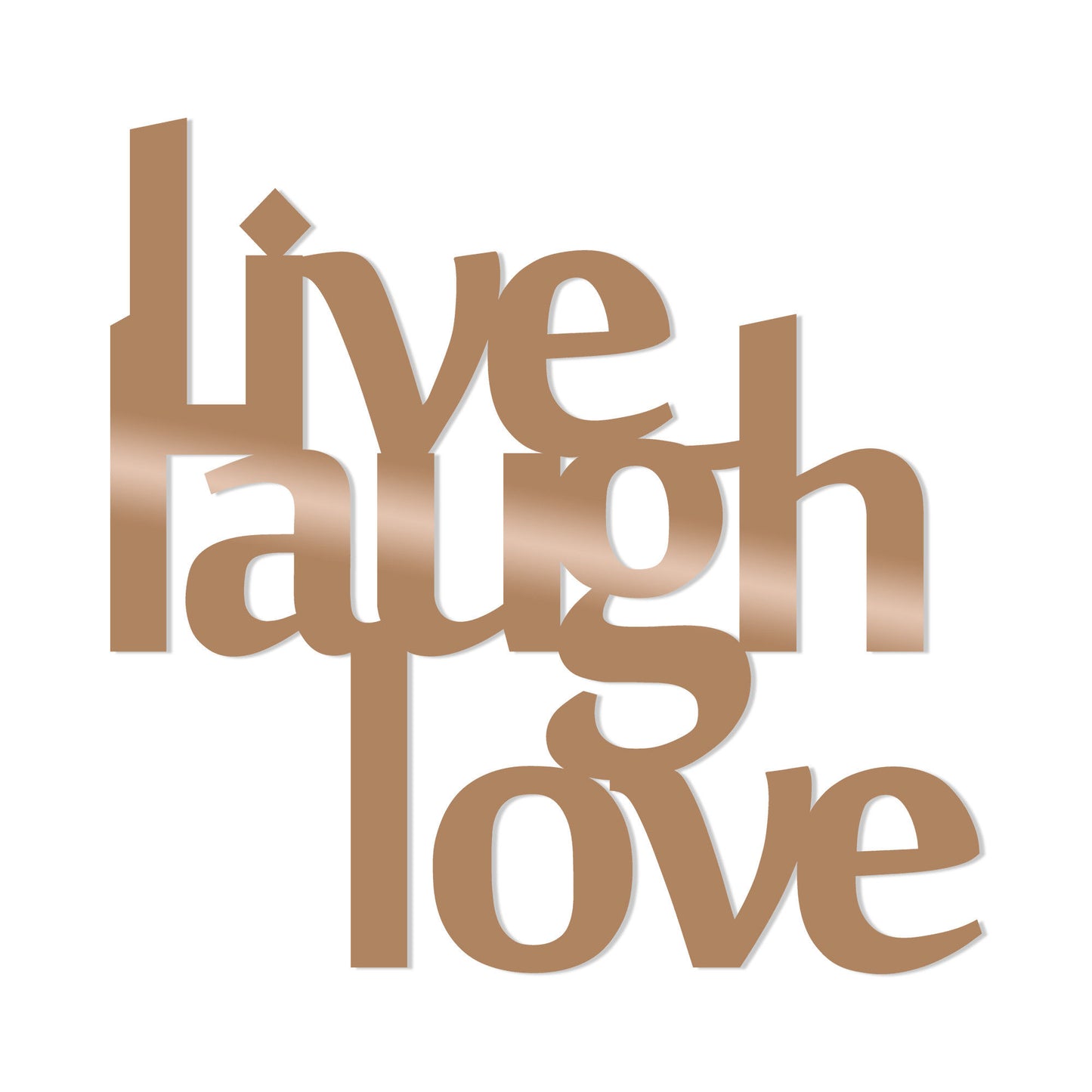 Lıve Laugh Love - Copper - Decorative Metal Wall Accessory