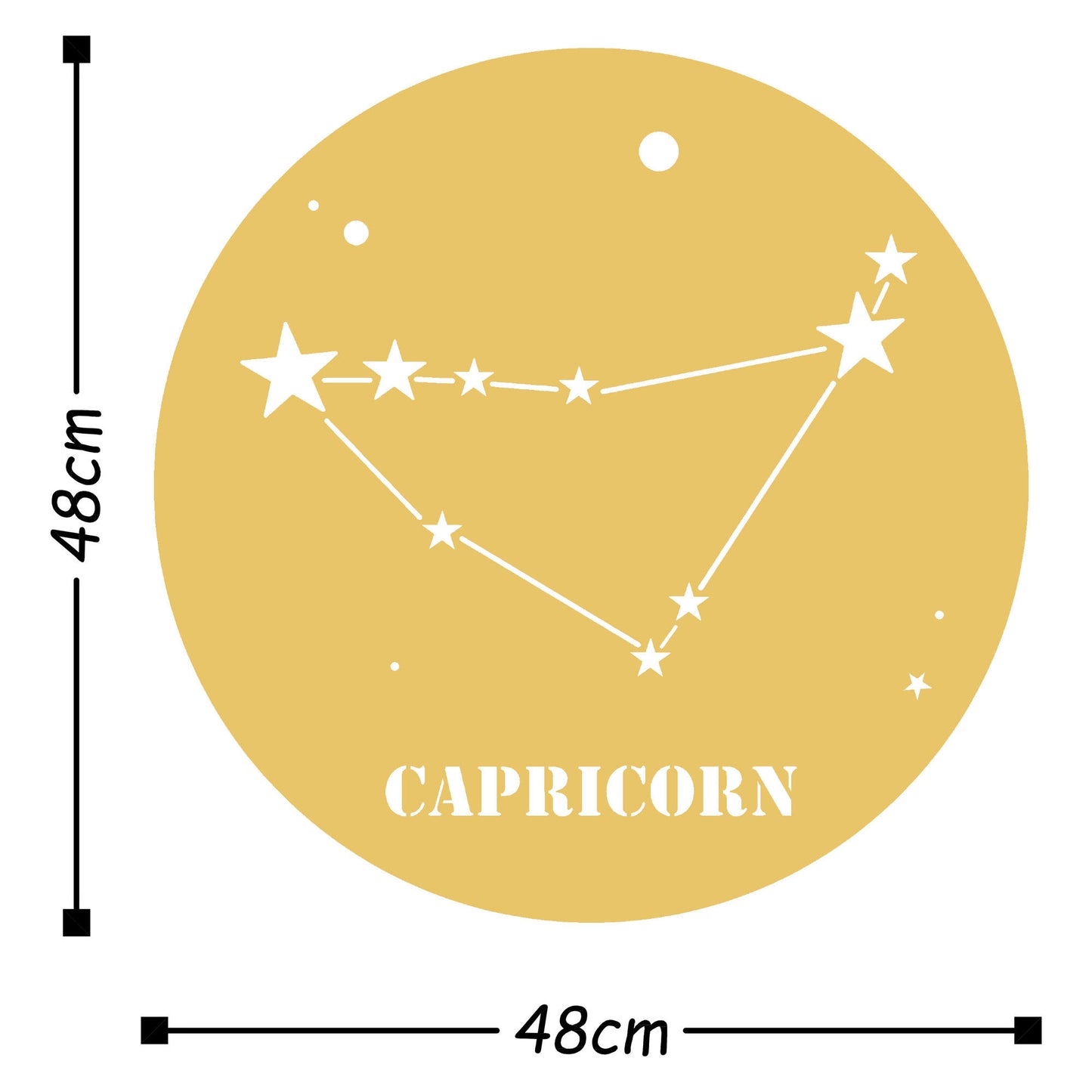 Caprıcorn Horoscope - Gold - Decorative Metal Wall Accessory