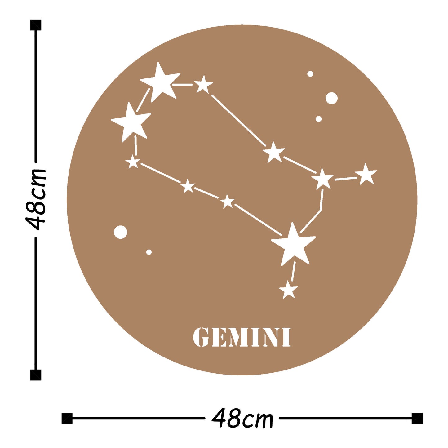 Gemini Horoscope - Copper - Decorative Metal Wall Accessory