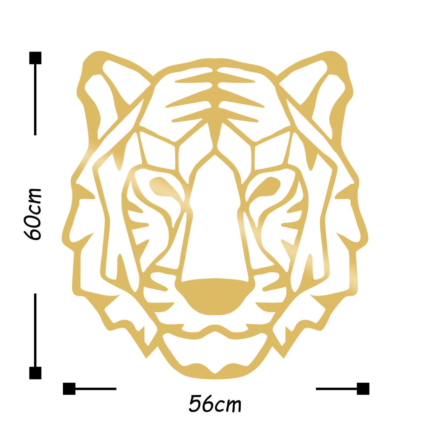 Tiger - Gold - Decorative Metal Wall Accessory