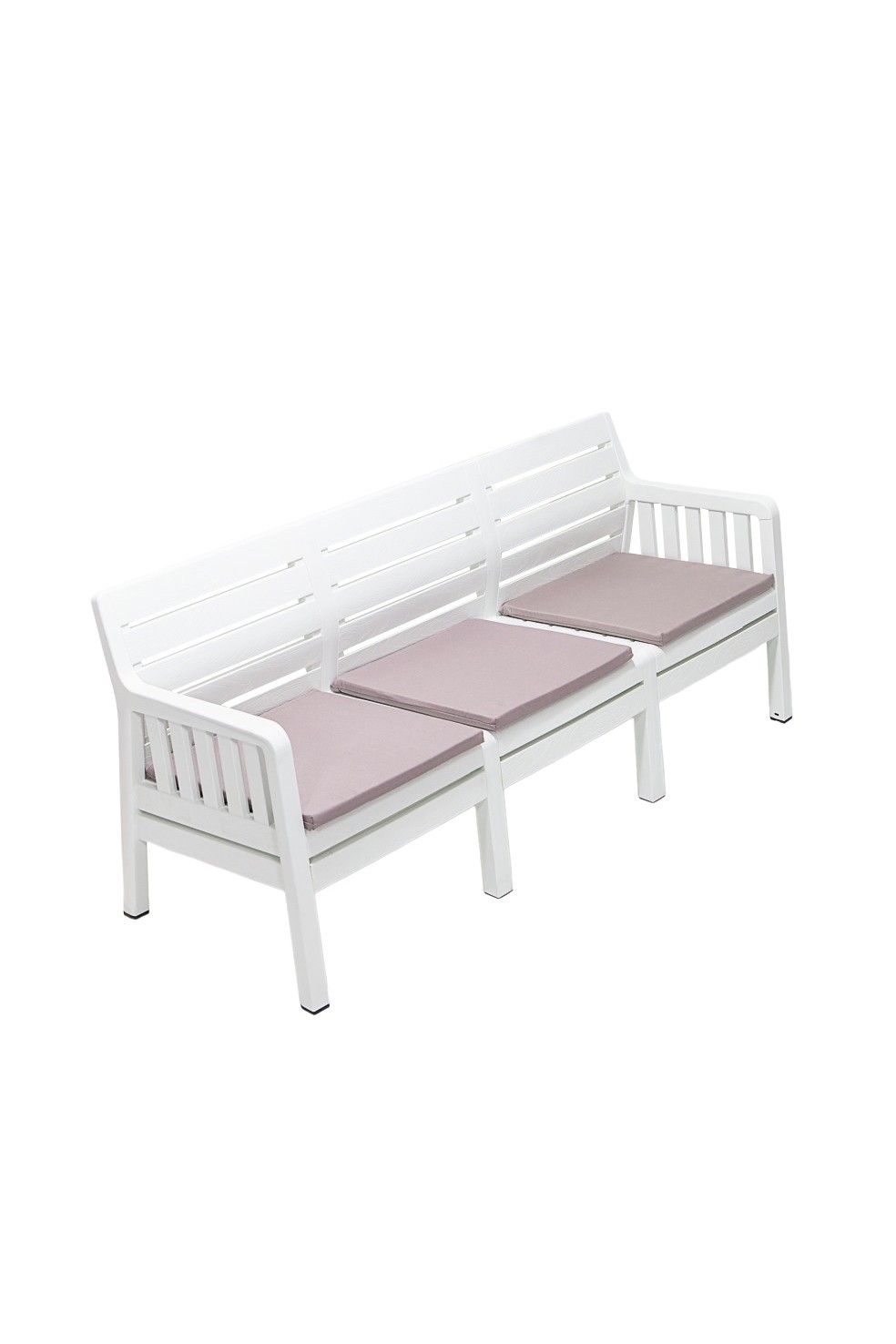 Lara Uclu Koltuk - White - Garden 3-Seat Sofa