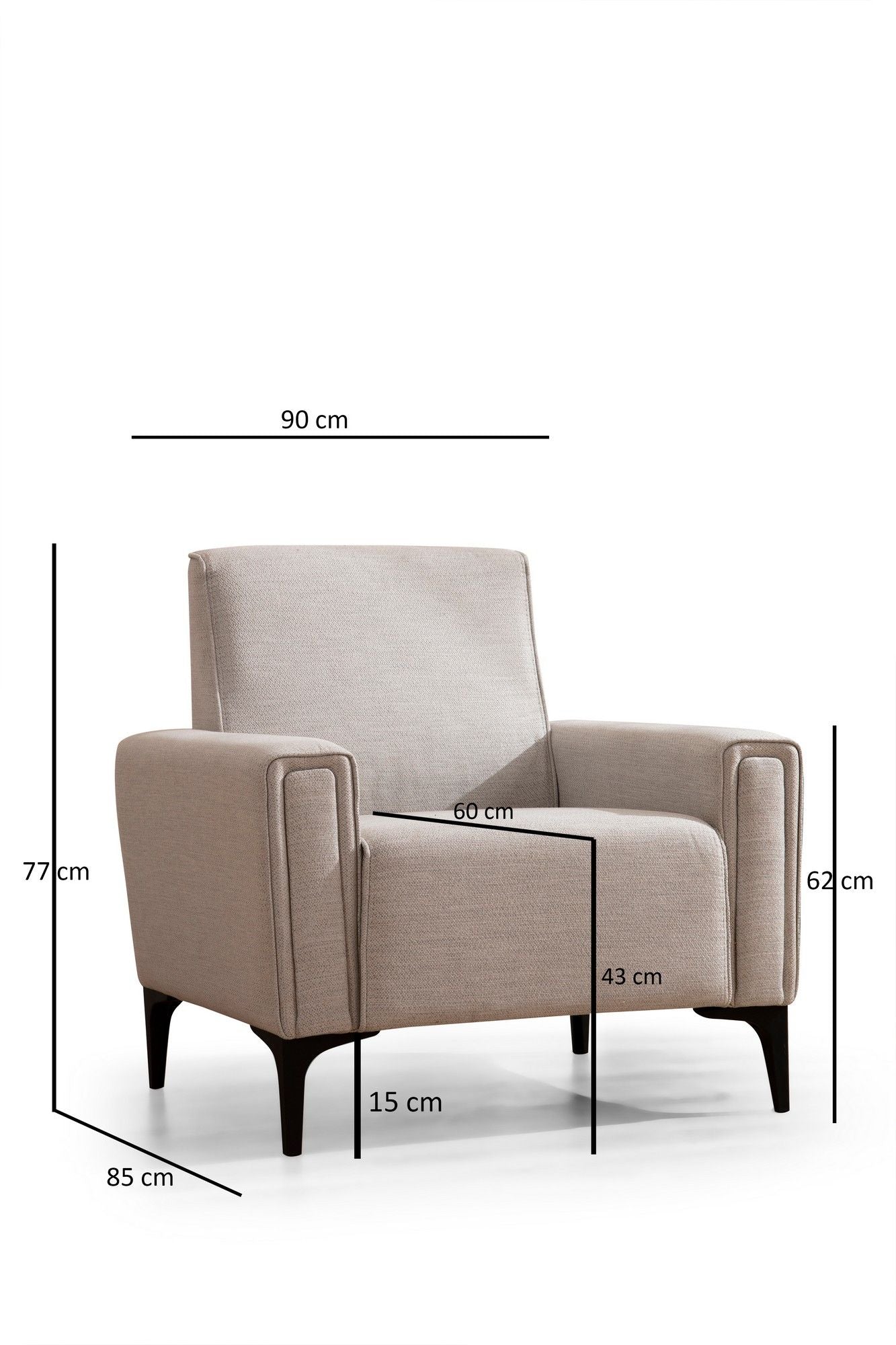 Horizon - Ecru - 1-Seat Sofa