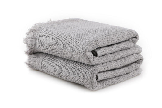 Mia - Light Grey - Wash Towel Set (2 Pieces)