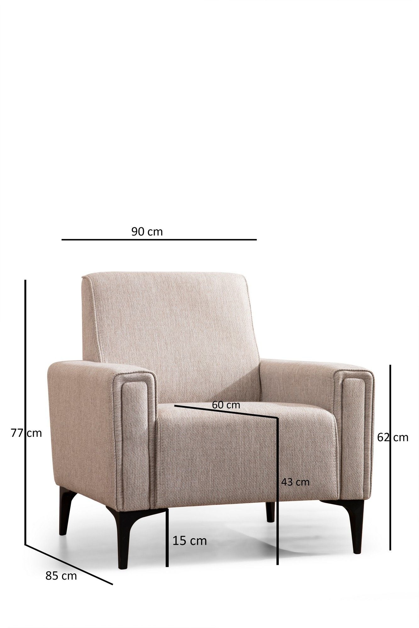 Horizon - Light Brown - 1-Seat Sofa