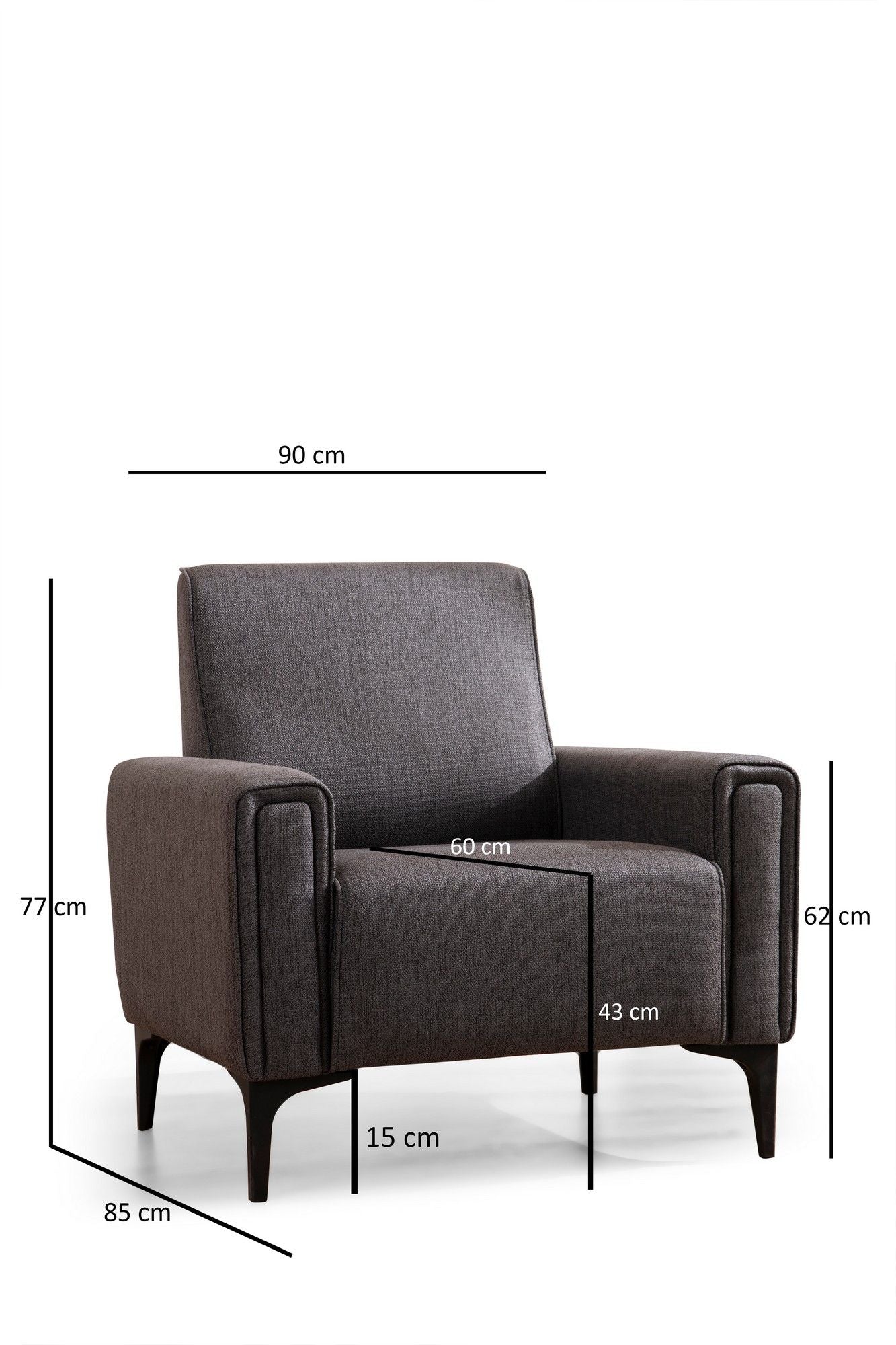 Horizon - Dark Grey - 1-Seat Sofa