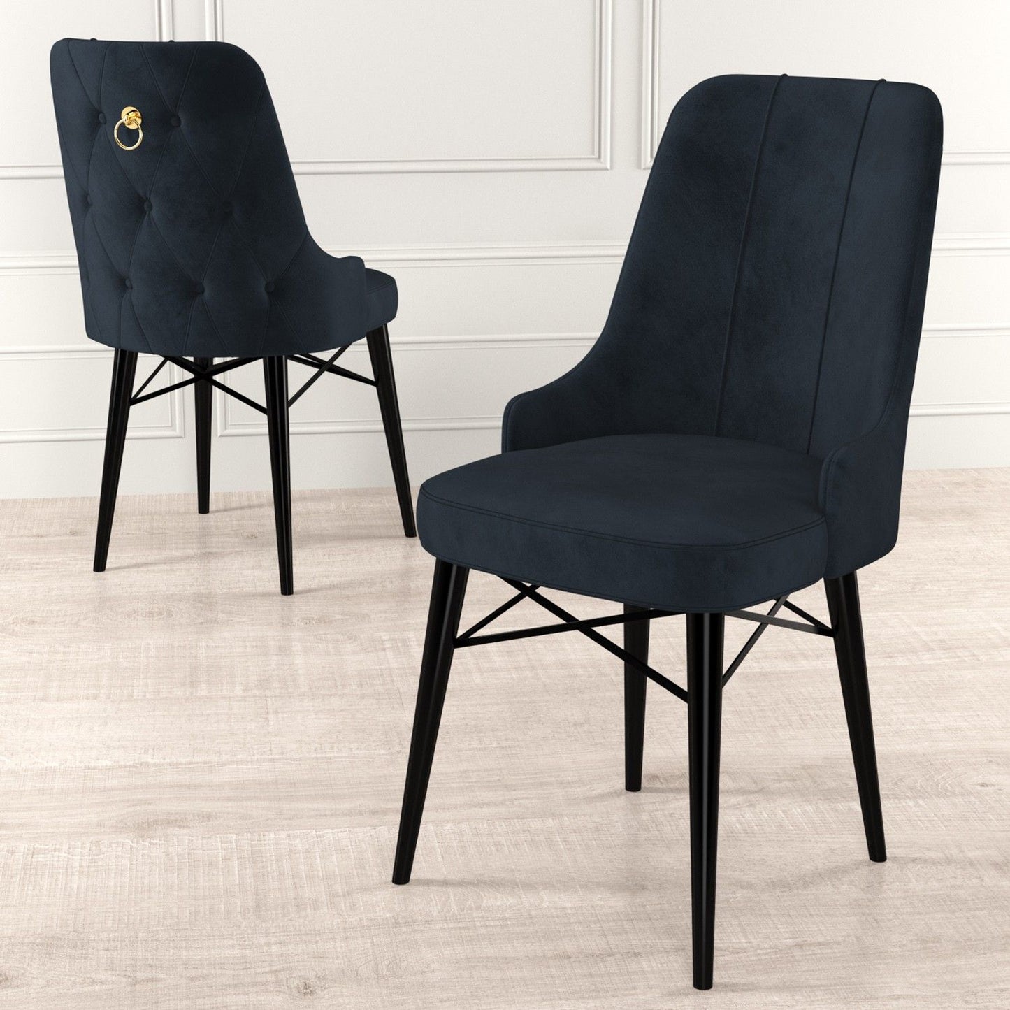 Pare - Anthracite, Black - Chair Set (4 Pieces)