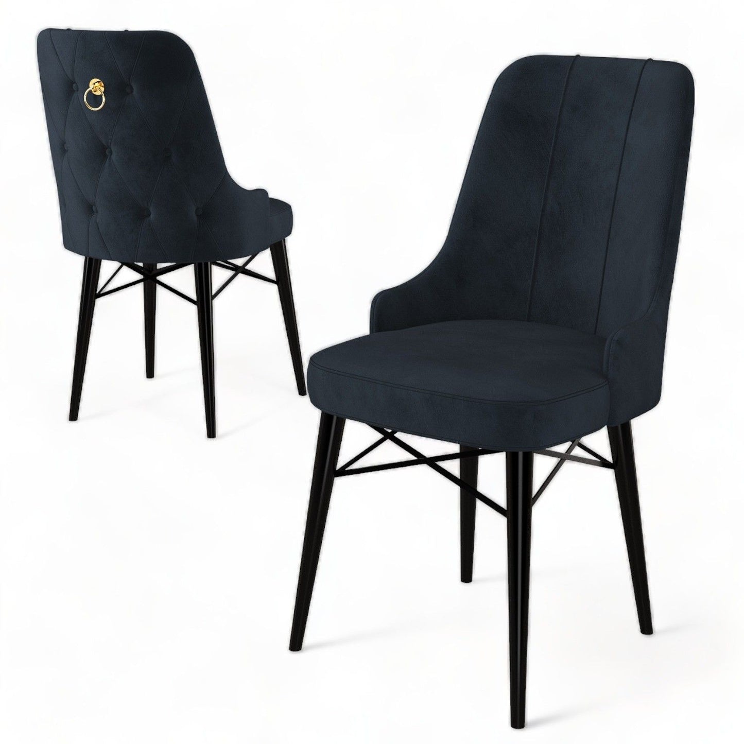 Pare - Anthracite, Black - Chair Set (4 Pieces)