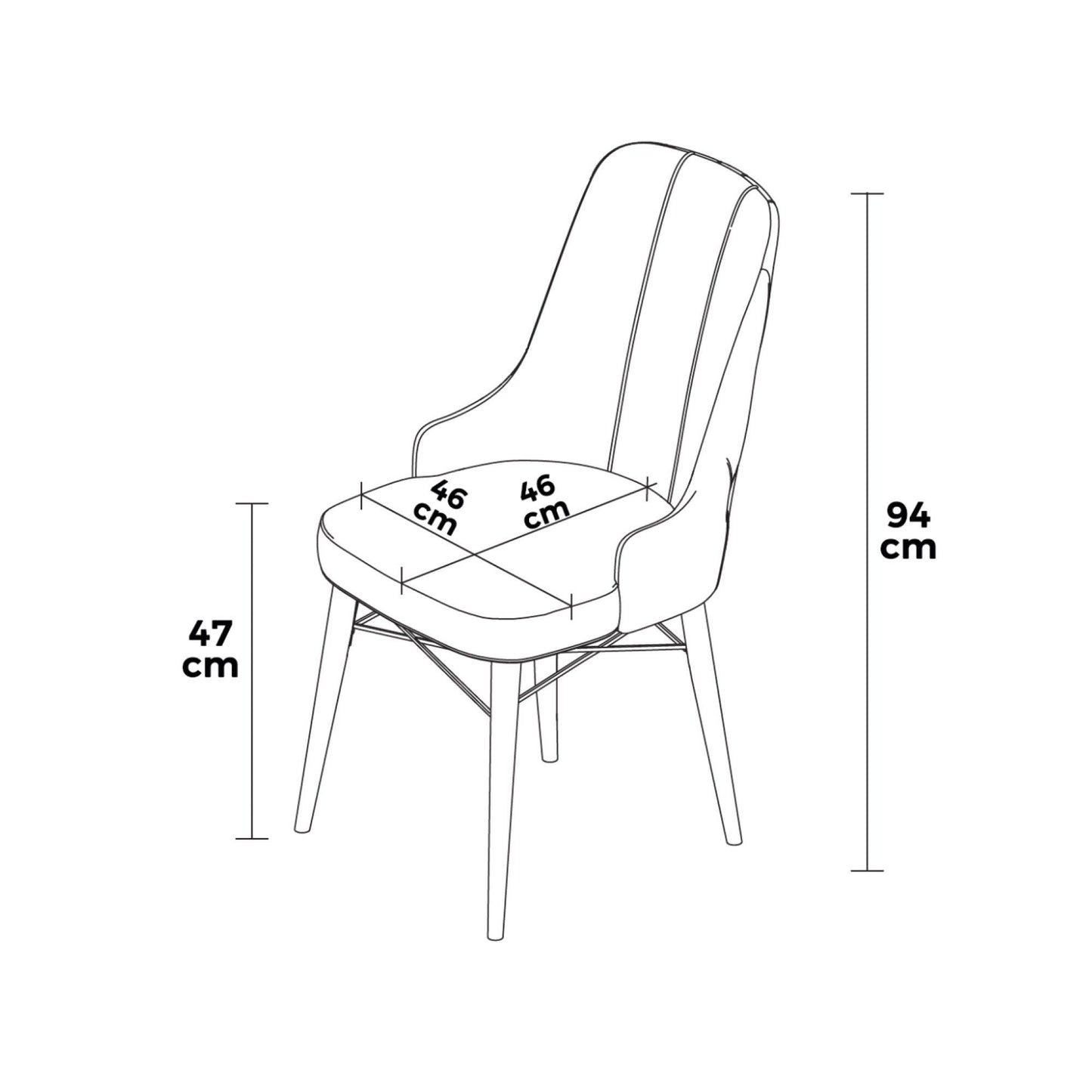 Pare - Anthracite, Black - Chair Set (4 Pieces)