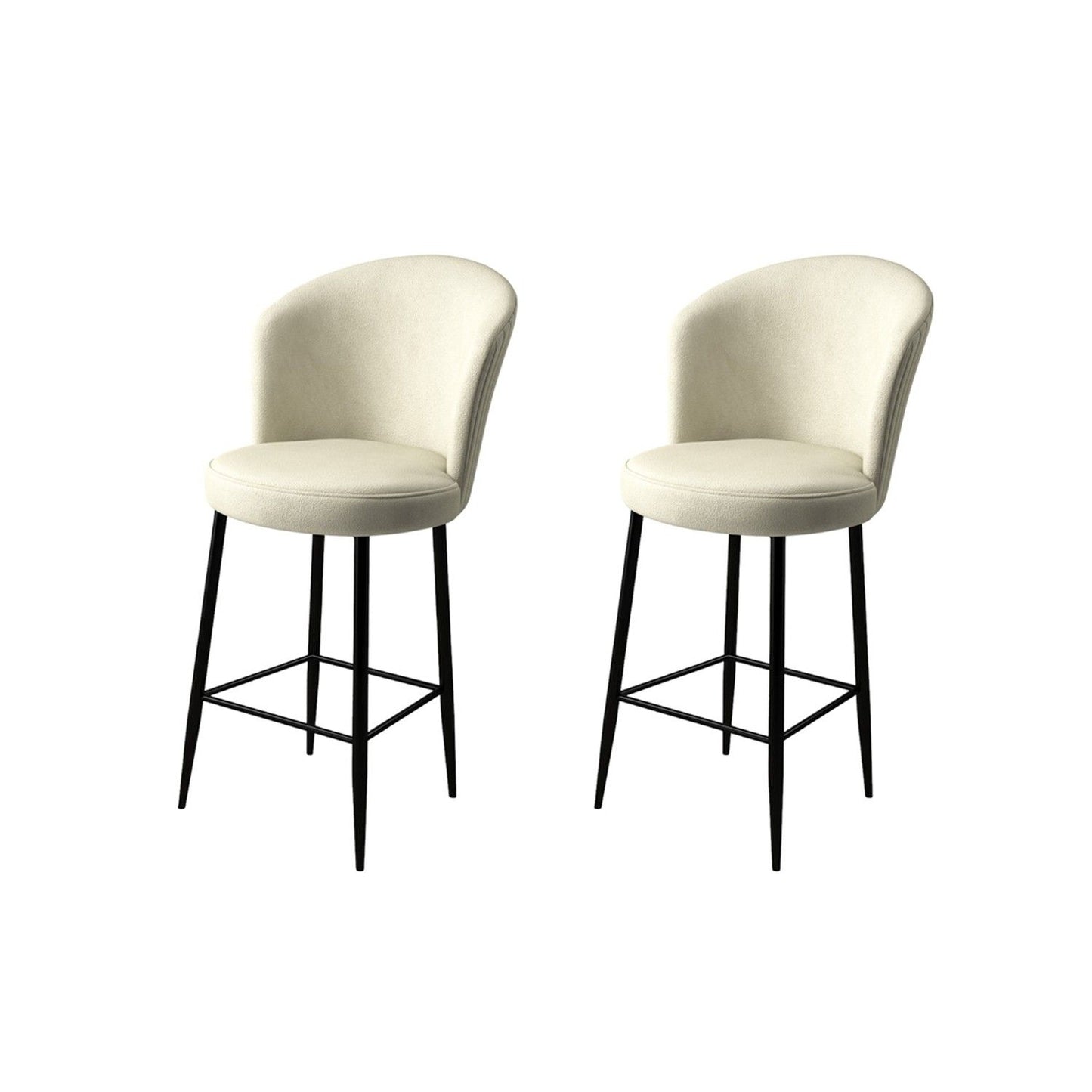 Alte - Cream, Black - Bar Stool Set (2 Pieces)