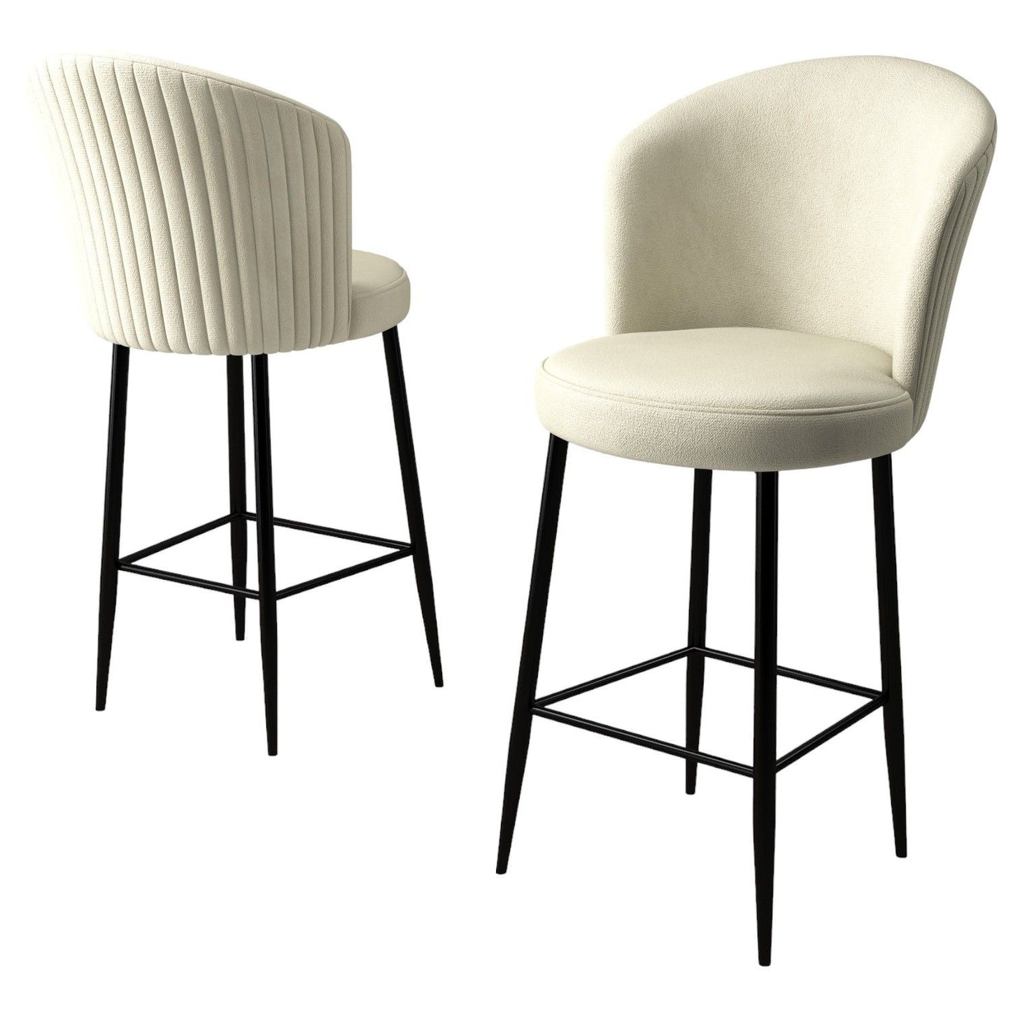 Alte - Cream, Black - Bar Stool Set (2 Pieces)