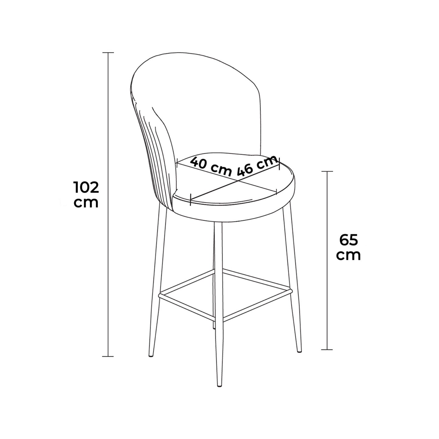 Alte - Cream, Black - Bar Stool Set (2 Pieces)