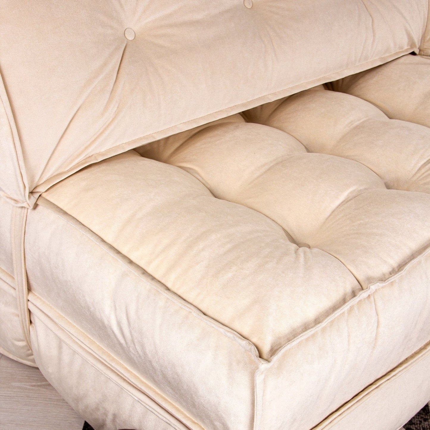 Mocca - Beige - 2-Seat Sofa-Bed