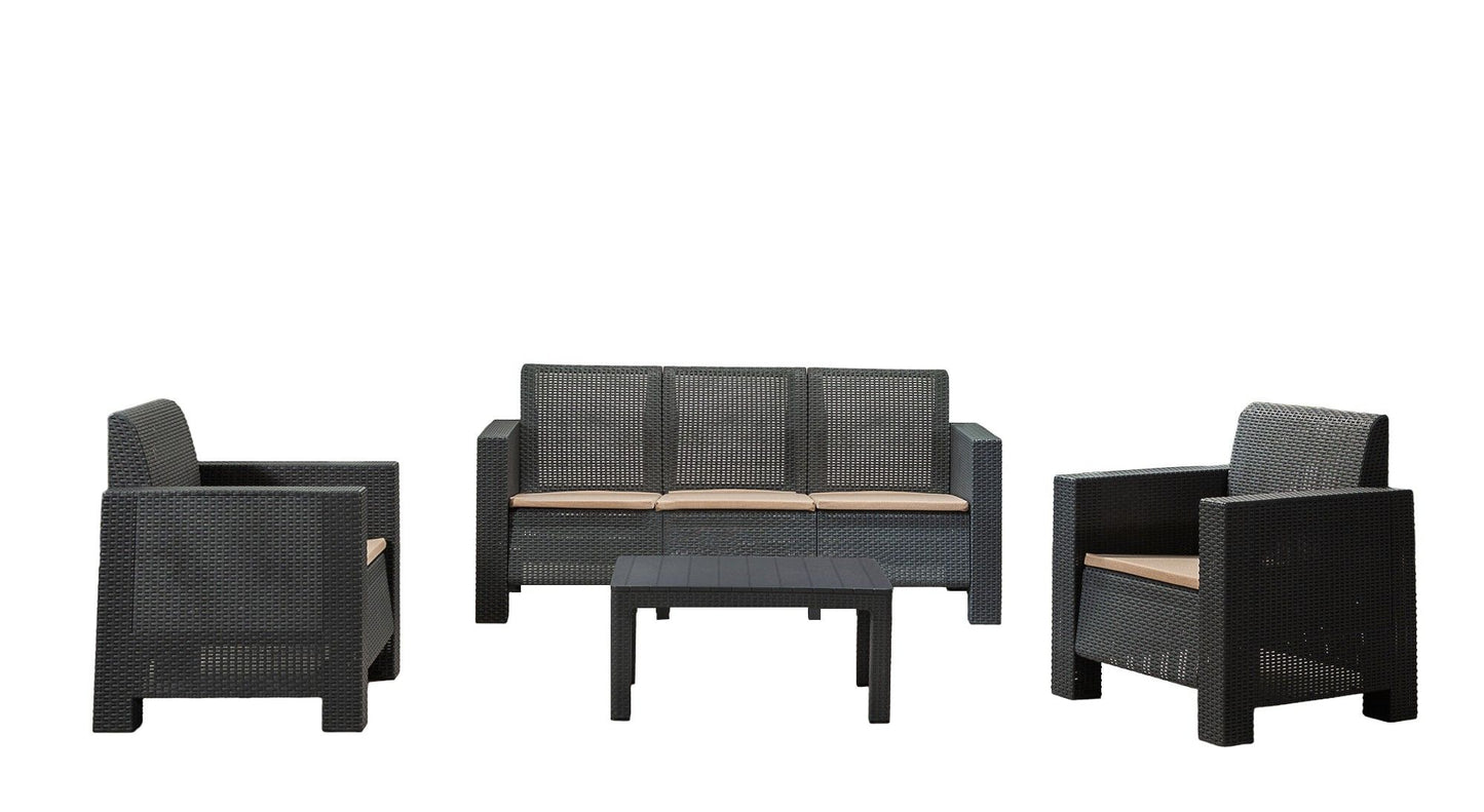 Aksu 3+1+1+S Takim - Anthracite - Garden Lounge Set