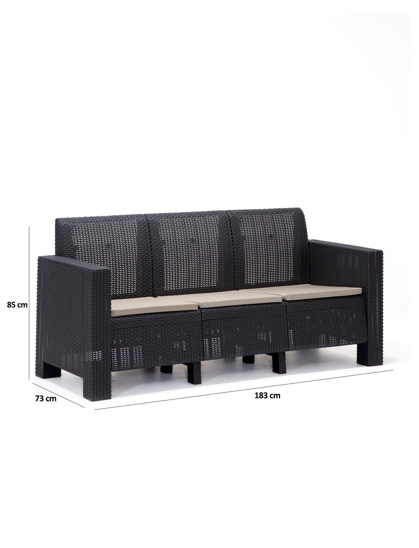 Aksu 3+1+1+S Takim - Anthracite - Garden Lounge Set