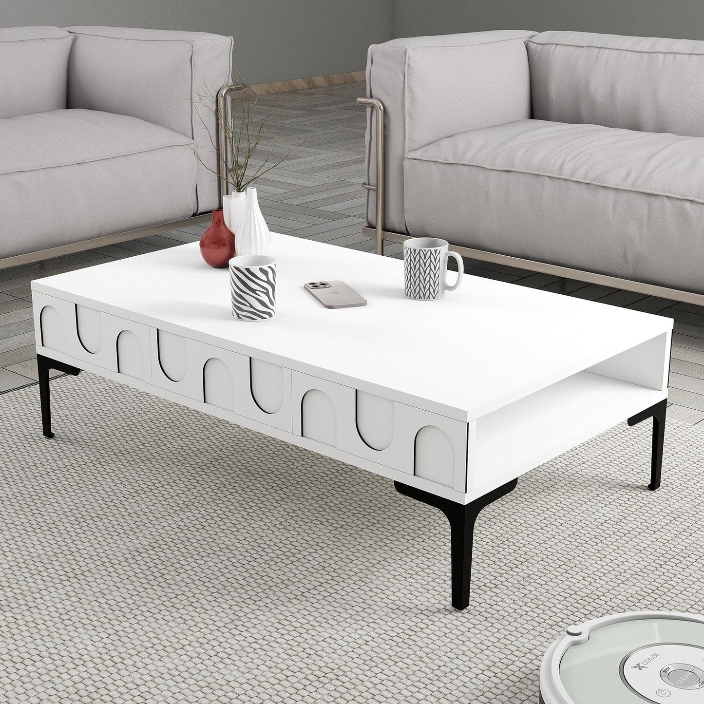 Lyon 32 - White, Black - Coffee Table