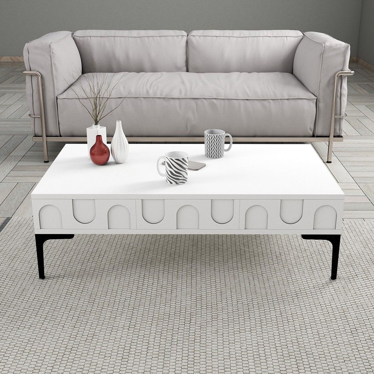 Lyon 32 - White, Black - Coffee Table