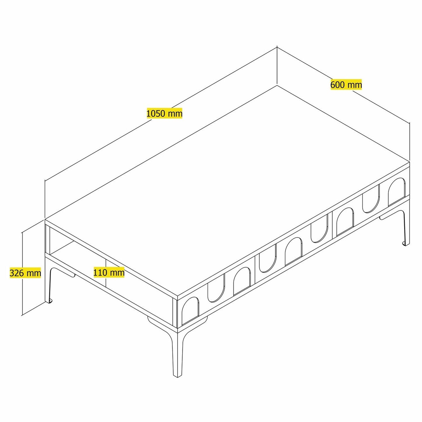 Lyon 32 - White, Black - Coffee Table