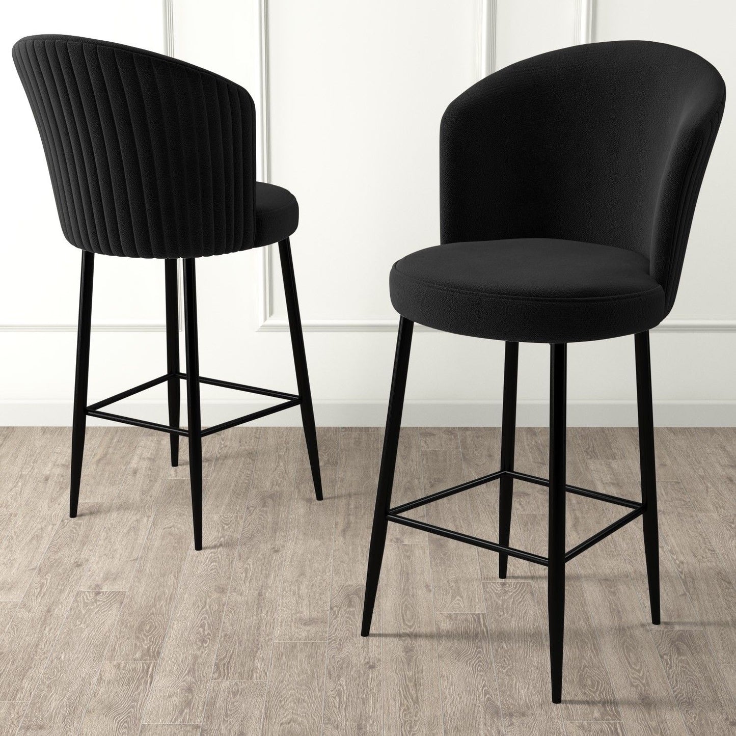 Fora - Black - Bar Stool Set (2 Pieces)