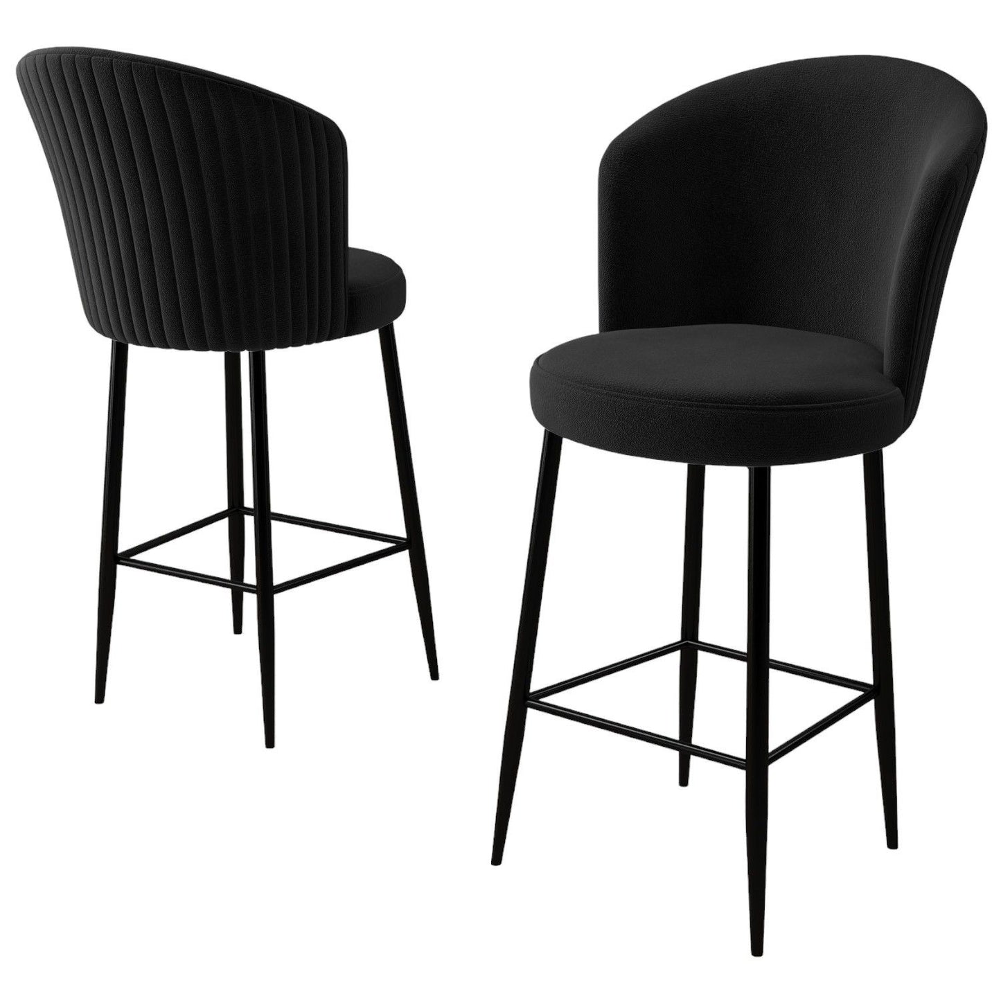 Fora - Black - Bar Stool Set (2 Pieces)