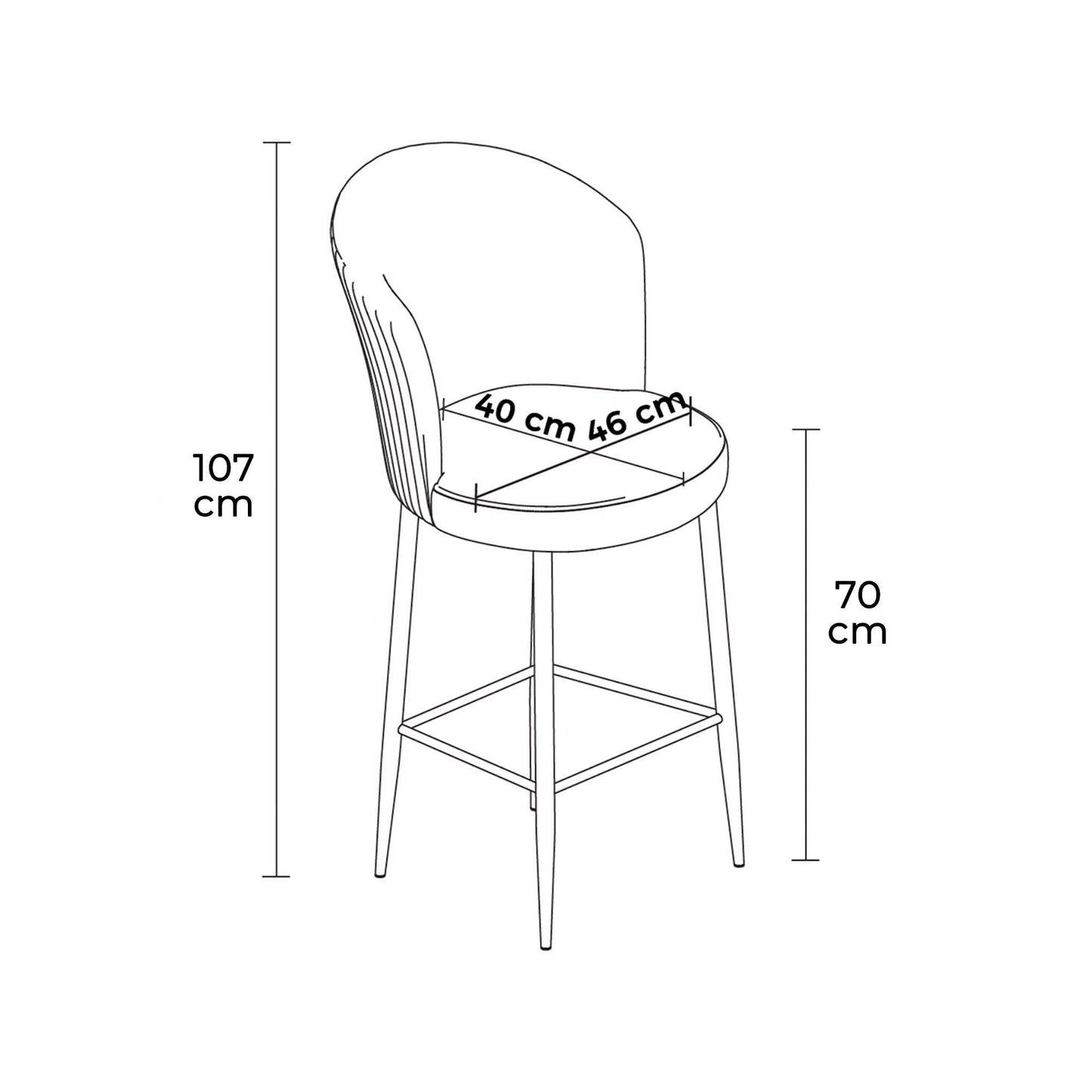 Fora - Black - Bar Stool Set (2 Pieces)