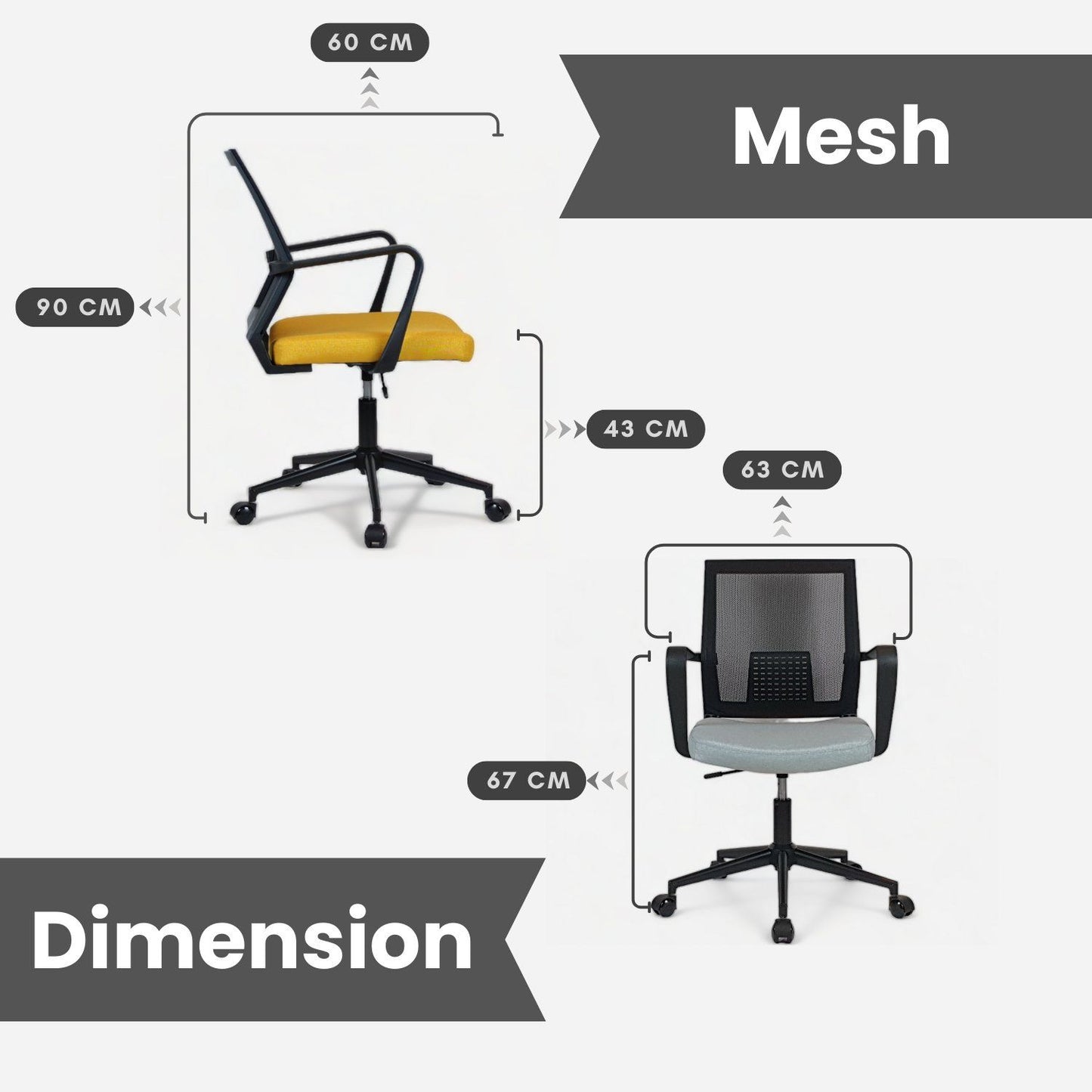 Mesh - Grey - Office Chair