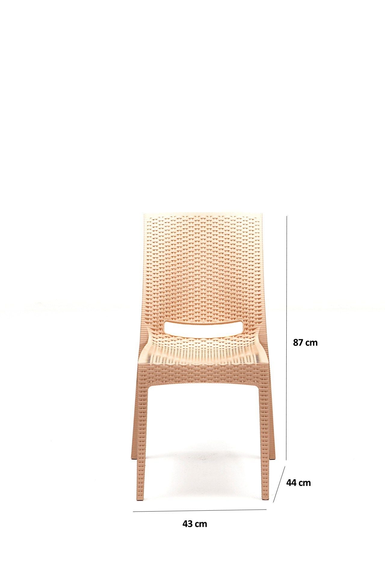 Rattan 80x80 Small Masa Takimi - Cappucino - Garden Table & Chairs Set (5 Pieces)
