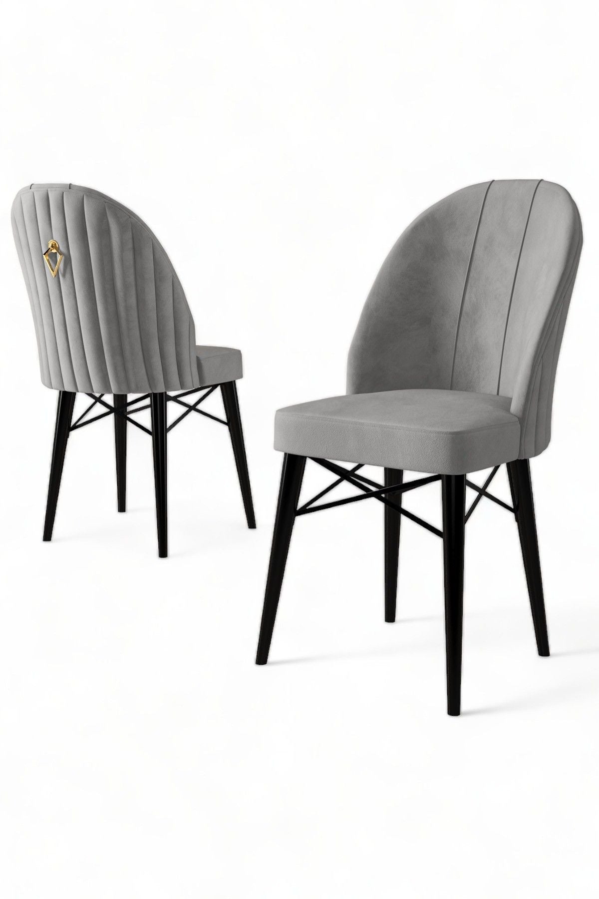 Ritim - Grey, Black - Chair Set (4 Pieces)