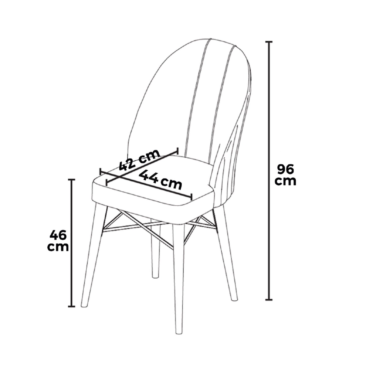 Ritim - Grey, Black - Chair Set (4 Pieces)
