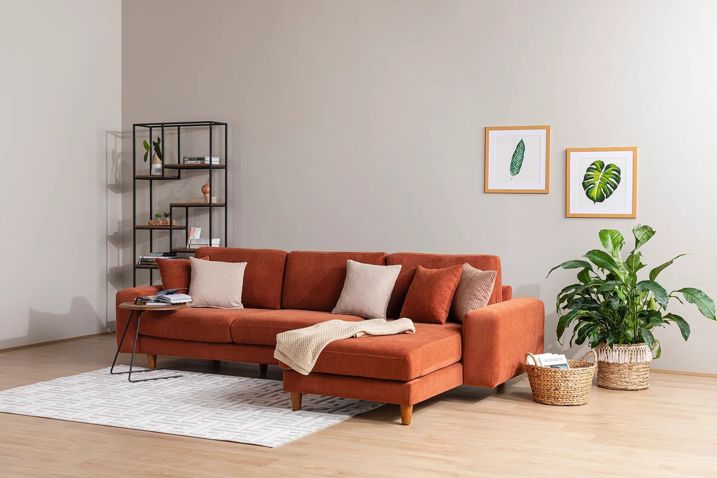 Berlin Right - Tile Red - Corner Sofa