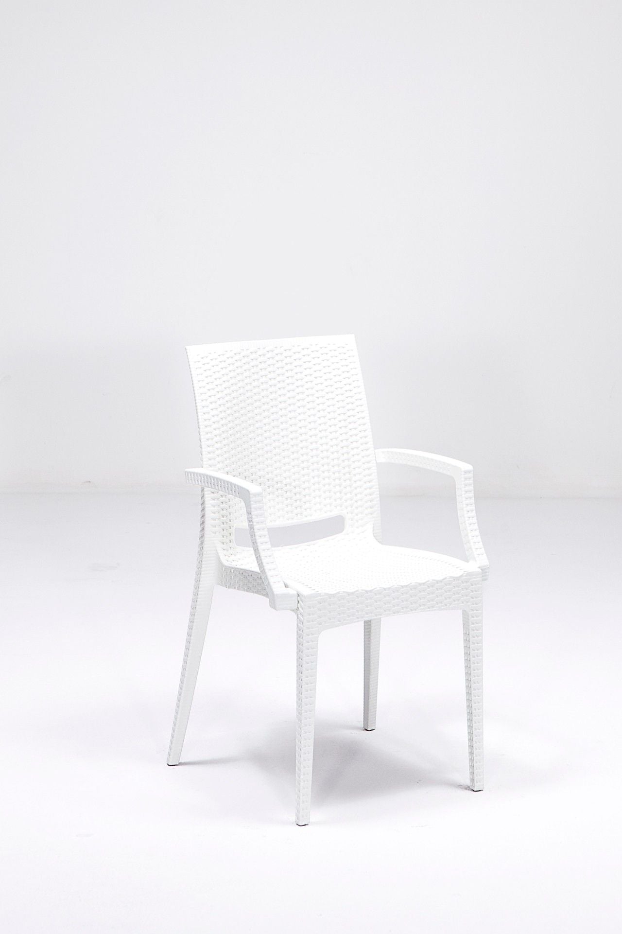 Rattan 80x80 Small Lux Masa Takimi - White - Garden Table & Chairs Set (5 Pieces)