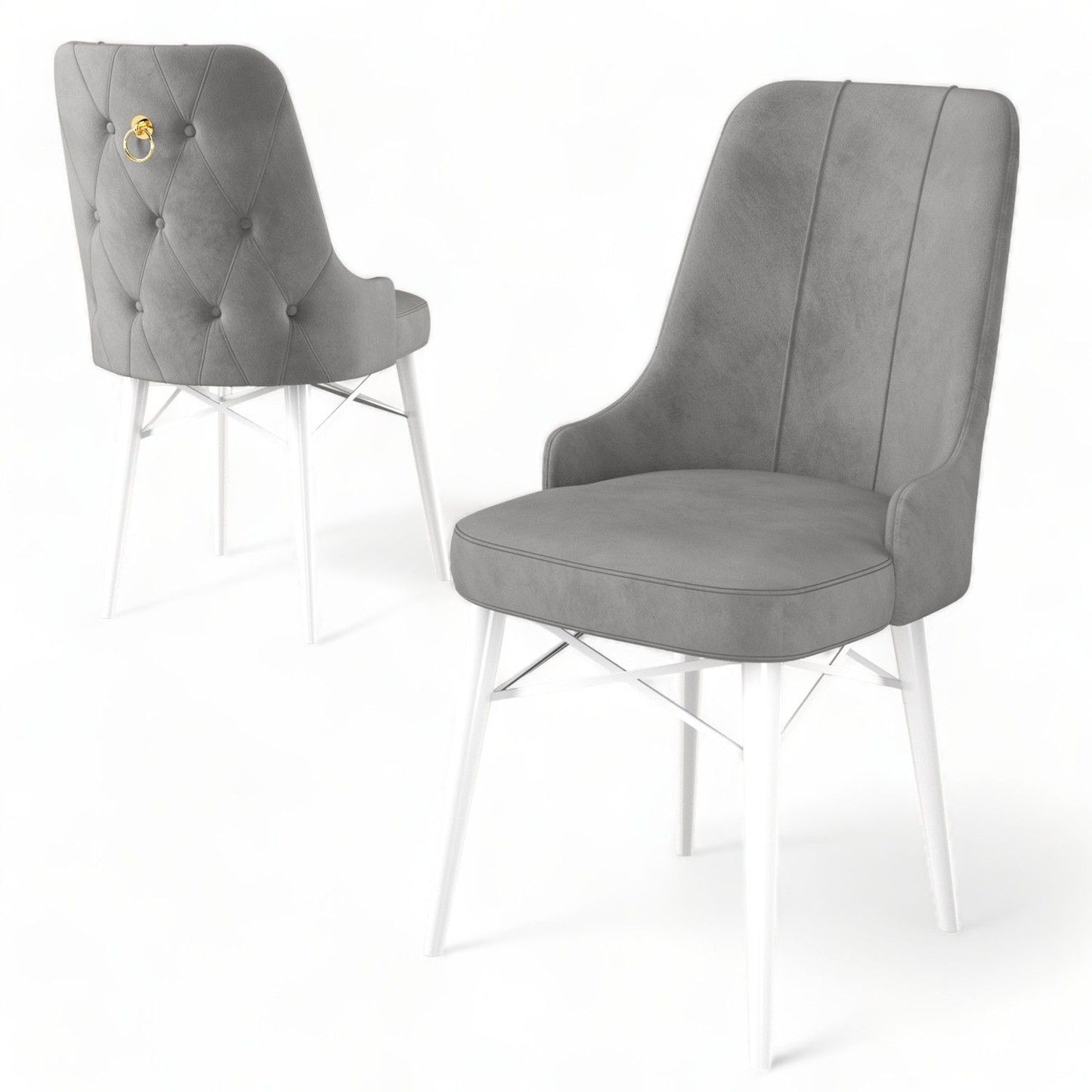 Pare - Grey, White - Chair Set (4 Pieces)