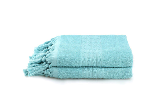 Terma - Turquoise - Hand Towel Set (2 Pieces)