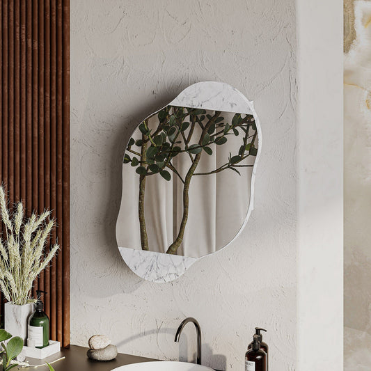 Cloud Storage Bathroom Wall Mirror - Carrara - Bathroom Cabinet