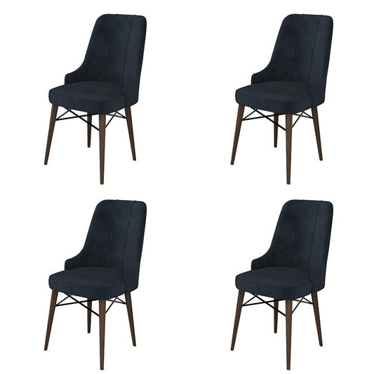 Pare - Anthracite, Brown - Chair Set (4 Pieces)