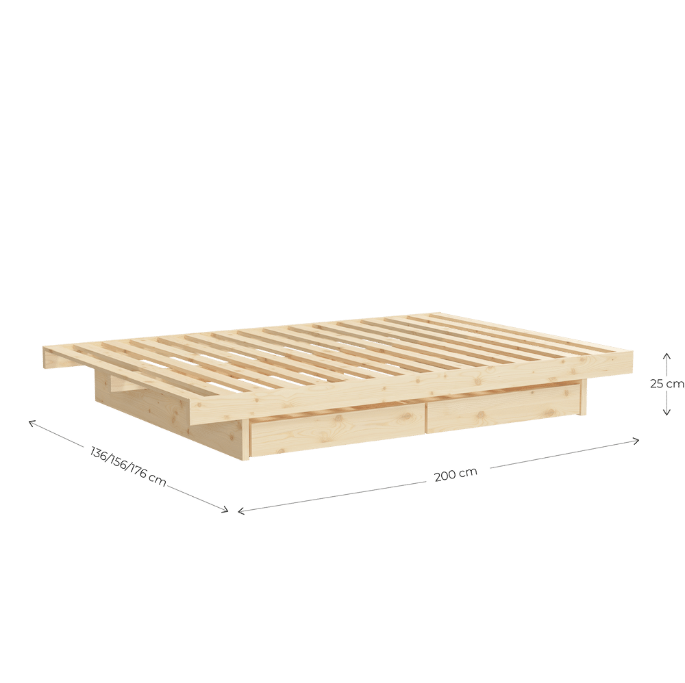 KANSO BED RAW 140 X 200