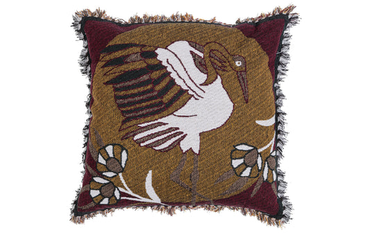 Circuit Jacquard Cushion With Bird Multicolor / Outlet