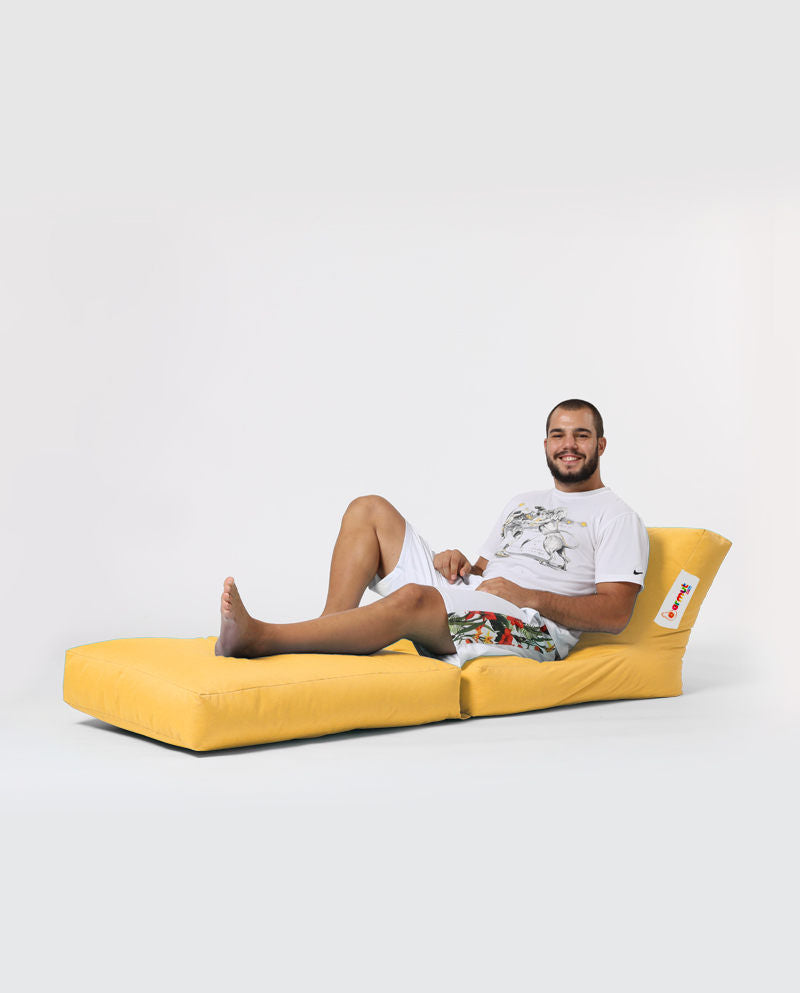 Siesta Sofa Bed Pouf - Yellow - Garden Bean Bag