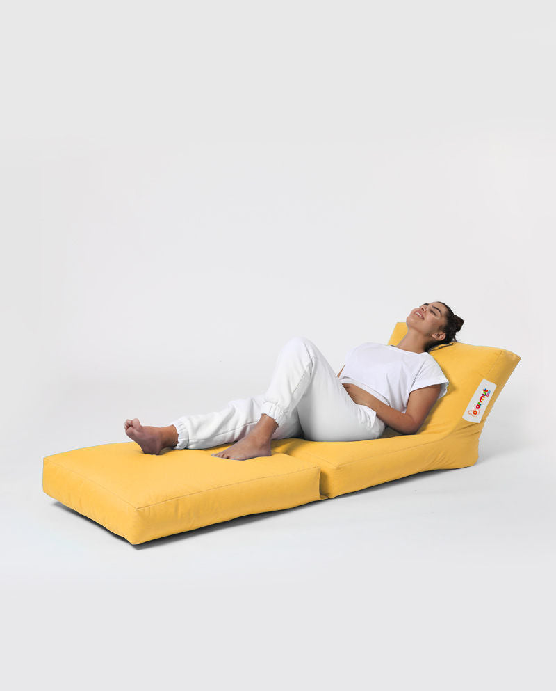 Siesta Sofa Bed Pouf - Yellow - Garden Bean Bag