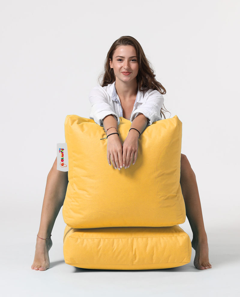 Siesta Sofa Bed Pouf - Yellow - Garden Bean Bag