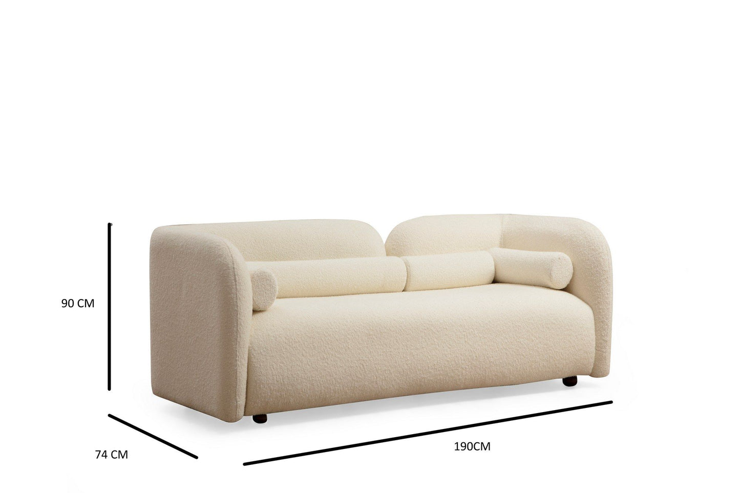 Victoria Bouclette - Cream - 2-Seat Sofa