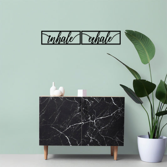İnhale Exhale - Black - Decorative Metal Wall Accessory