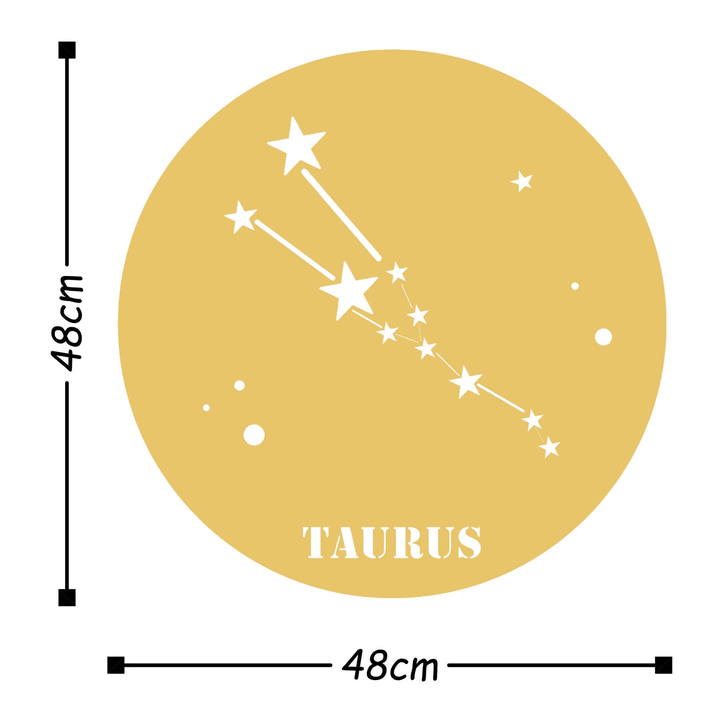 Taurus Horoscope - Gold - Decorative Metal Wall Accessory