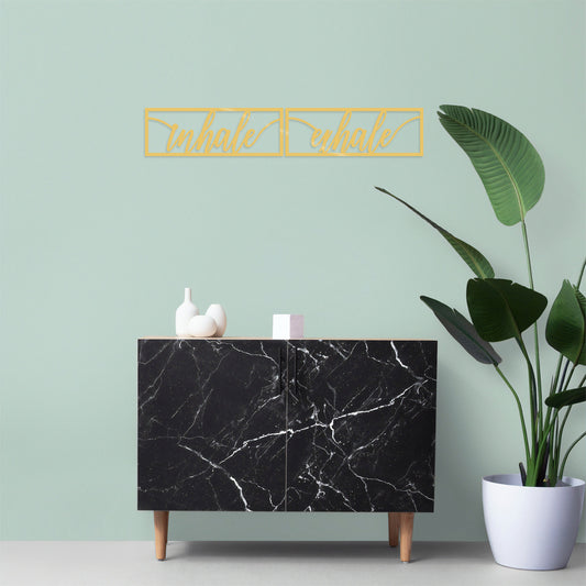 İnhale Exhale - Gold - Decorative Metal Wall Accessory