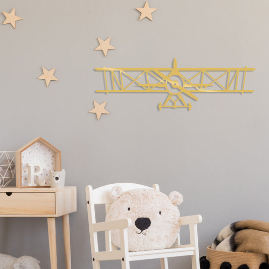 Airplane - Gold - Decorative Metal Wall Accessory
