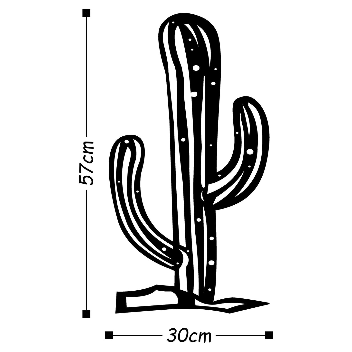 Cactus2 - Black - Decorative Metal Wall Accessory