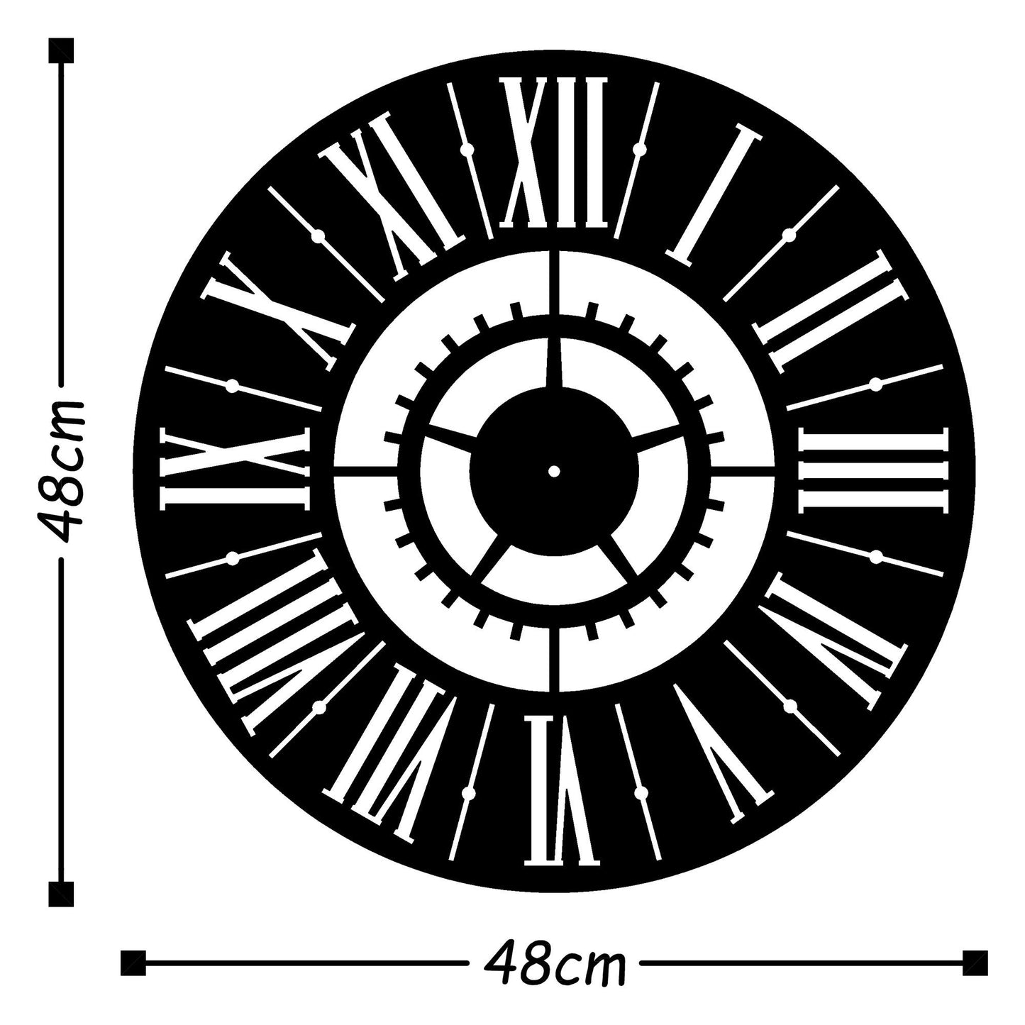Metal Wall Clock 6 - Black - Decorative Metal Wall Clock