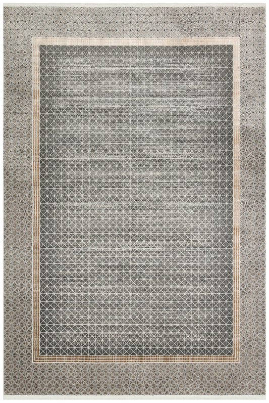 Ls 06 - antracit, guld - hall tæppe (100 x 200)